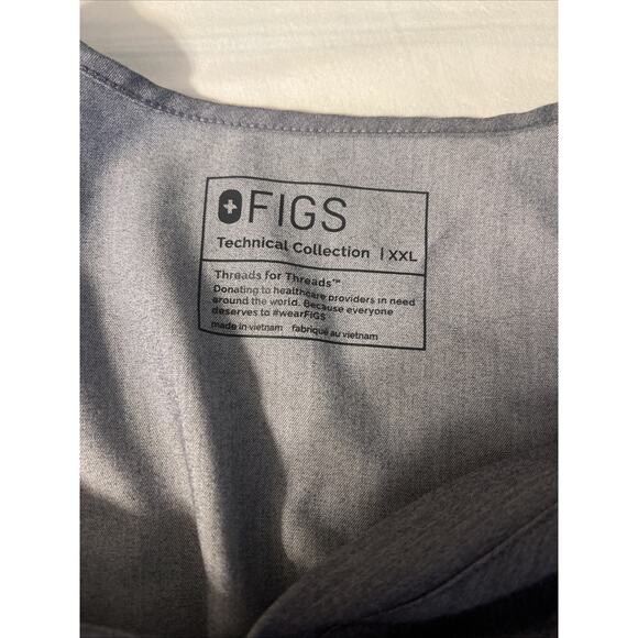 Figs Womens Catarina One Pocket Scrub Top Size XXL Gray Short Sleeve Medical - Picture 6 of 9
